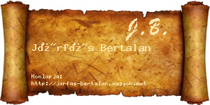 Járfás Bertalan névjegykártya